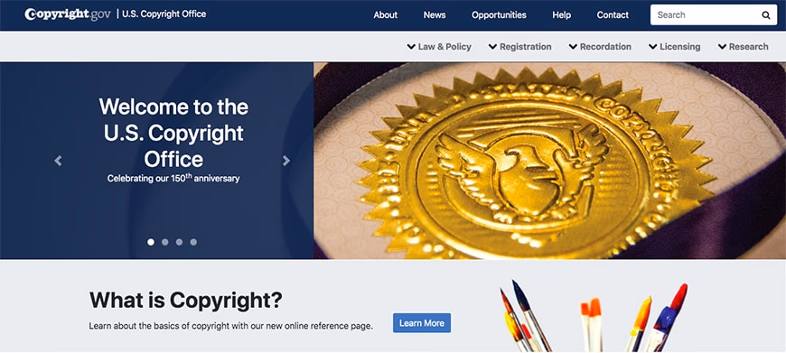 A certificate showing official copyright registration symbols