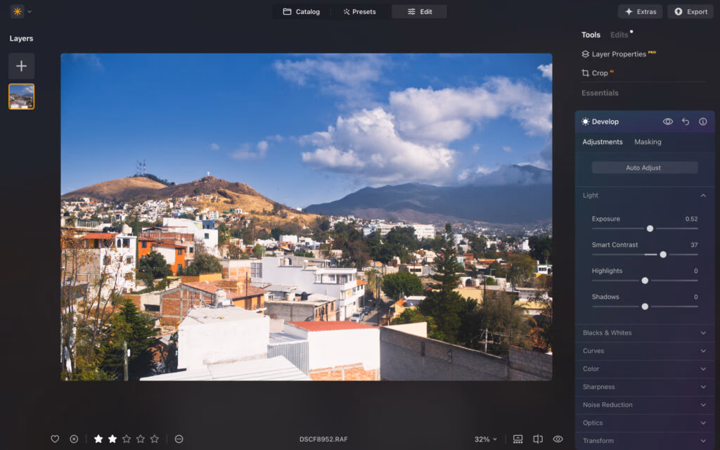 Luminar Neo user interface