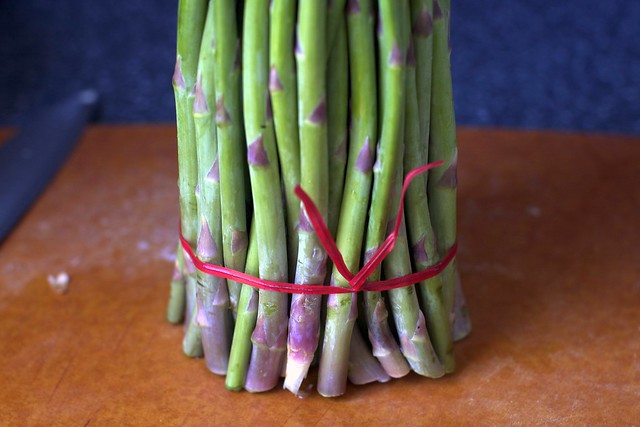 Pancetta hash with fresh spring asparagus