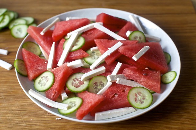 Cucumber and watermelon salad