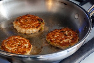 Chicken meatball sliders that have been crushed