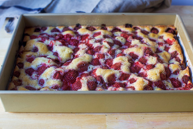 Summer Sheet Cake with Strawberries