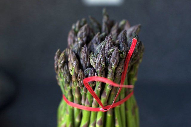 Pancetta hash with fresh spring asparagus